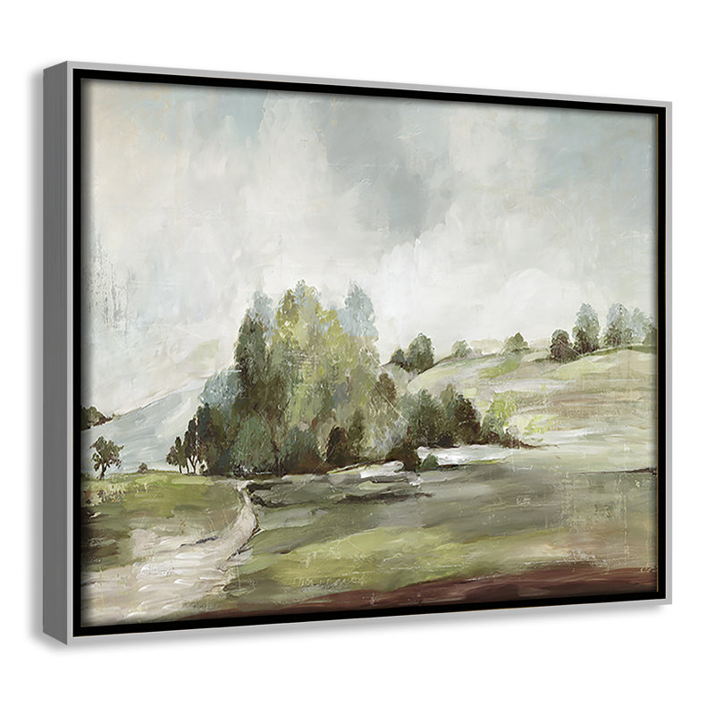 Concorde Green Country Road by Allison Pearce - Floater Frame Print on Canvas, 9.5" H x 11.5" W, Silver