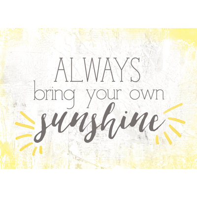 Bring Sunshine - Wrapped Canvas Print