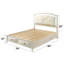 Grand lit Ramondi blanc antique avec rangement et DEL