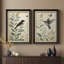 «Vintage Botanical Leaves with Birds Natural Study», ensemble de 2 reproductions d'art mural encadrées de qualité supérieure sur papier 26 po x 36 po-534102970