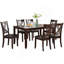 7Pcs Dining Set Dining Table 6 Side Chairs Clean Espresso Finish Cushion Seats X Design Back Chairs