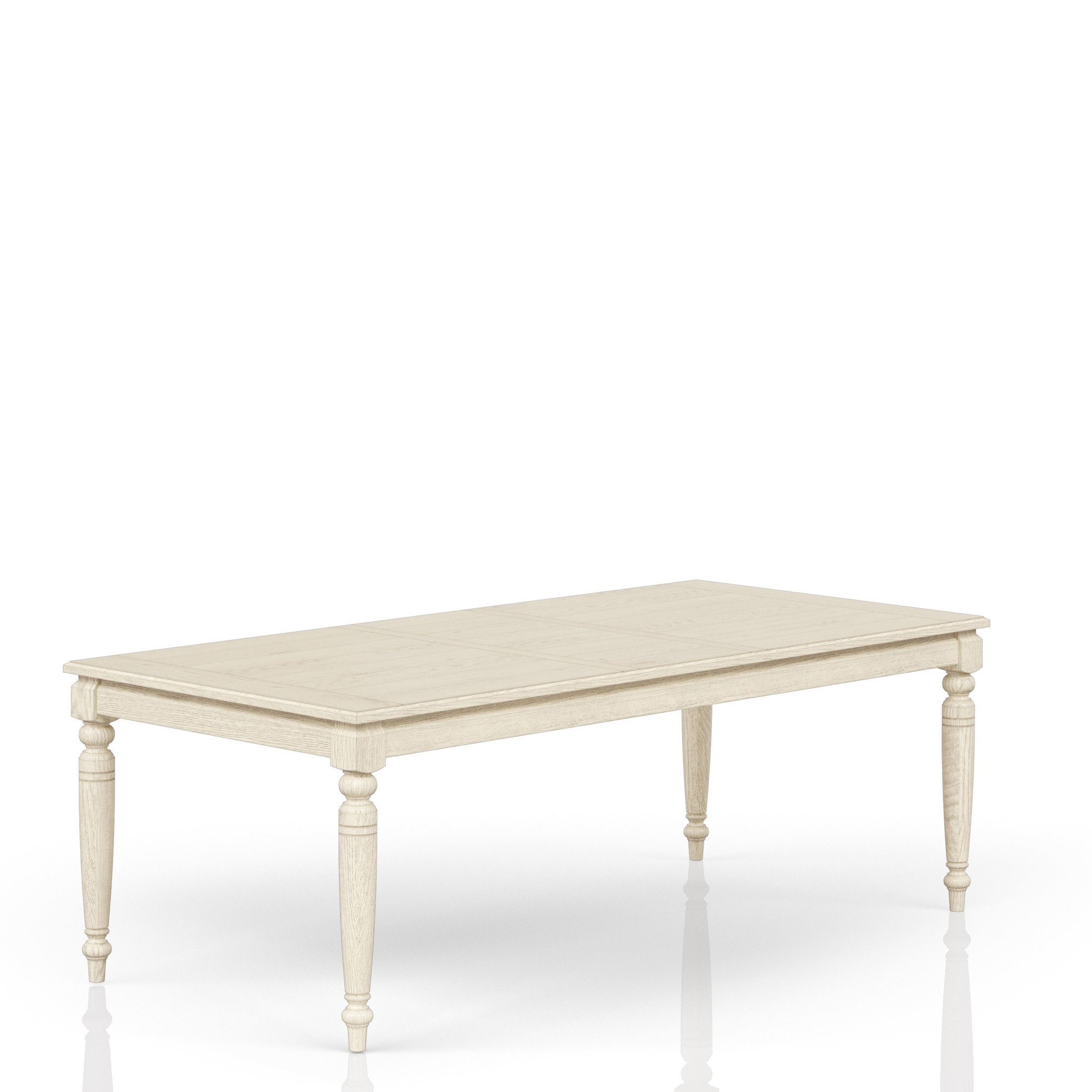 fengshu Whitewash Solid Wood+ Table With Removable 18" Leaf, 29.81 In ...