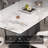 Rectangular light rock slab dining table set-106647109