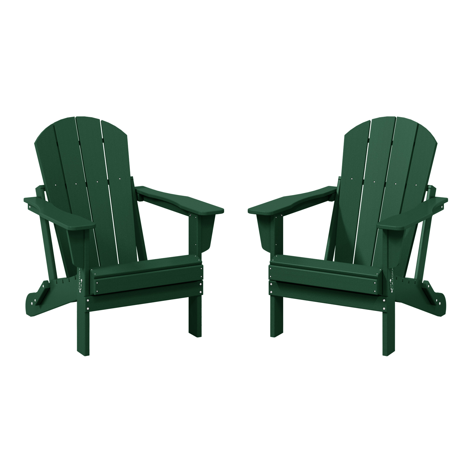Laguna Foldable Outdoor Adirondack Set, Dark Green