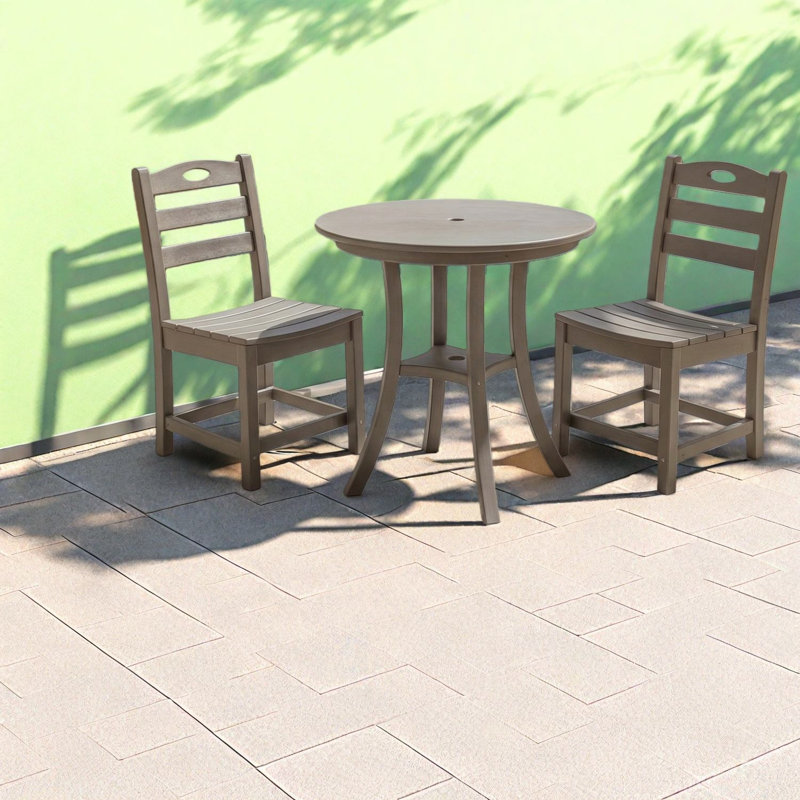 Ensemble de salle à manger de patio compact brun antique, matériau Hdpe, charme rustique pour les petits espaces