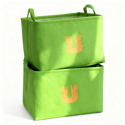 2 pièces, bac de rangement pliable avec une conception mignonne pour l'organisation du bureau, des jouets, des télécommandes et du rangement pour les chaussettes et les sous-vêtements, fabriqué en toile durable et en matériau EVA
