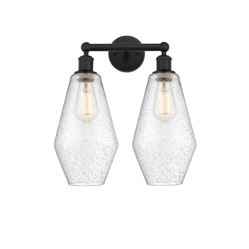 Éclairage pour meuble-lavabo à intensité variable 2 lumières Amylea, Noir mat, Grainé
