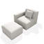 Canapé moderne avec accoudoir à droite avec repose-pieds, modulaire de patio sans assemblage, tissu résistant aux rayons UV-1921614444
