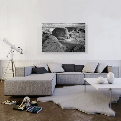 «View of Valley Canyon de Chelly Arizona» par Ansel Adams - reproduction de photo sur toile tendue