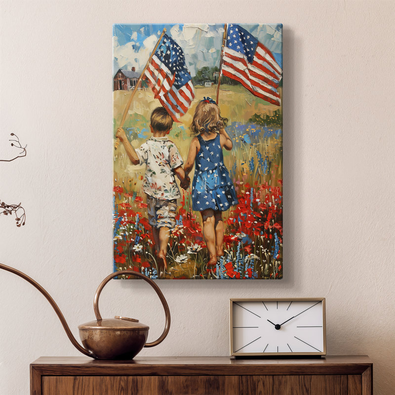 «Racing Through Freedom's», toile tendue sur châssis - prête à être accrochée, 12X18