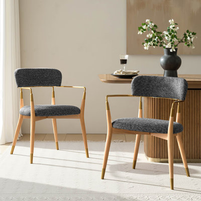 Chaise de salle à manger moderne avec pieds en bois massif de 22,75 po Yaniss