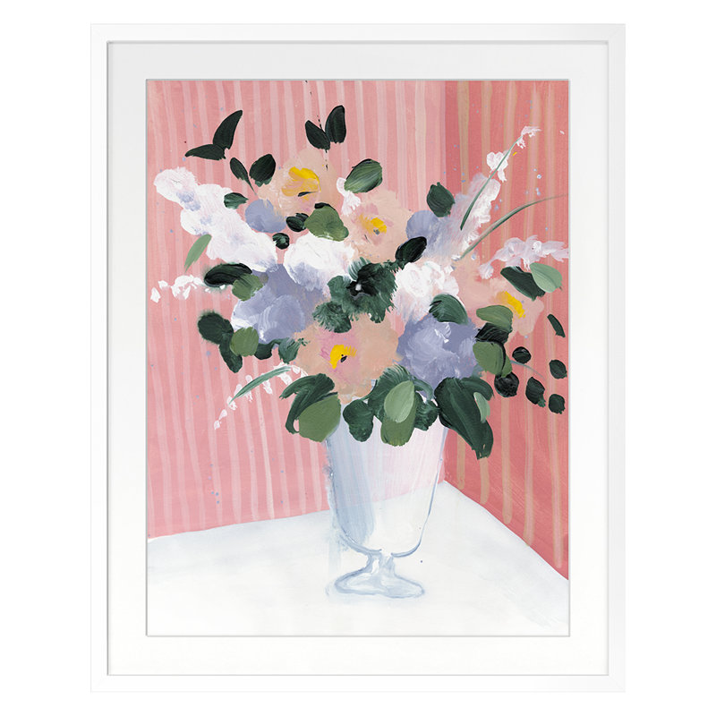 «Floral Study 6» par Stefano Altamura - reproduction d'un seul cadre, Cadre blanc, H 30 po x l 24 po x P 1,25 po