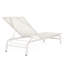 Chaise longue blanche pour l'extérieur de deux pièces - Maille en nylon, structure en aluminium, détails fabriqués à la main, ensemble de 2 chaises blanches, aluminium, détails
