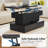 Lift Top Coffee Table with LED Light Strip, Extendable MDF Center Table with 4 Drawers & Hidden Compartment, Marble Texture-1332583984
