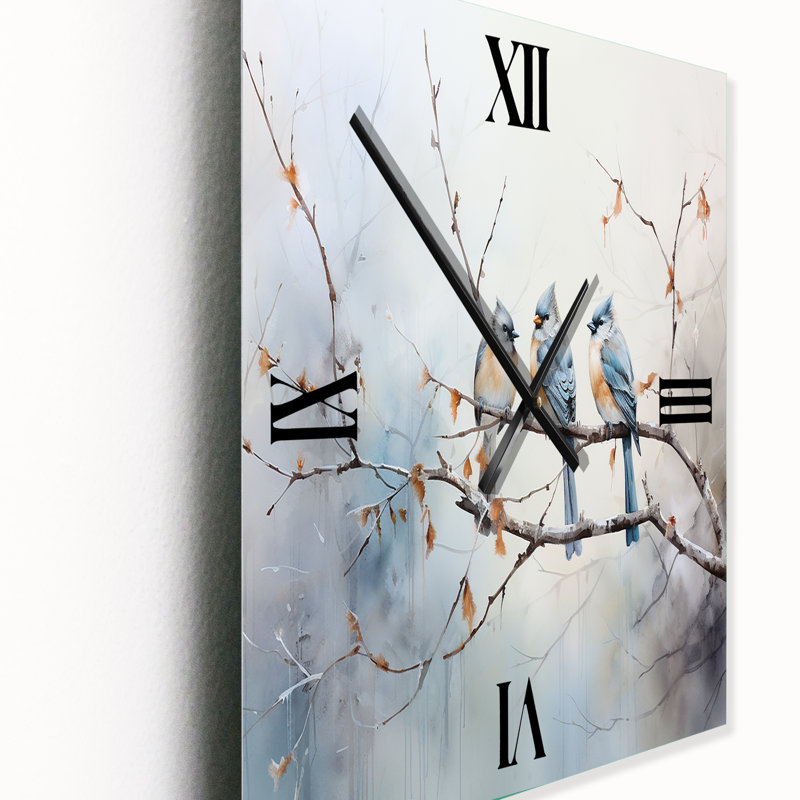Birds On The Brink II - Animals Wall Clock, Médium