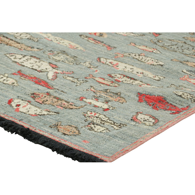 Burano Hand Knotted Wool Area Rug, Runner 3' x 10'