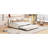 Upholstered Daybed With Trundle Sofa Bed Frame No Box Spring Needed, Linen Fabric-1375427362-1375427356