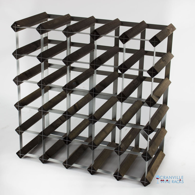 Ollerton 30 Bottle Floor Wine Bottle Rack, Dark Oak