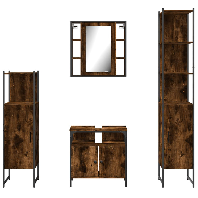 Abdulkarim Bathroom Furniture Suite, Smoked Oak