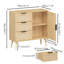 Modern Rattan Wood Dresser With Adjustable Shelf And Spacious Drawers For Versatile Storage And Elegant Design