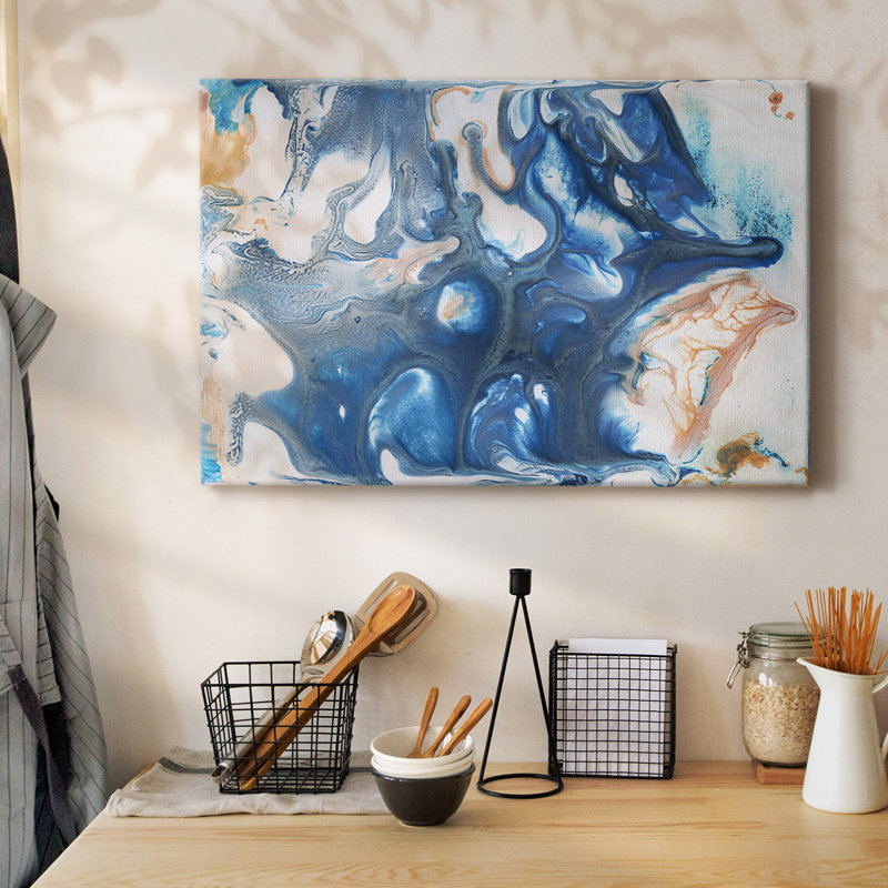 «Dancing Blue II», toile tendue avec châssis, H 12 po x l 18 po