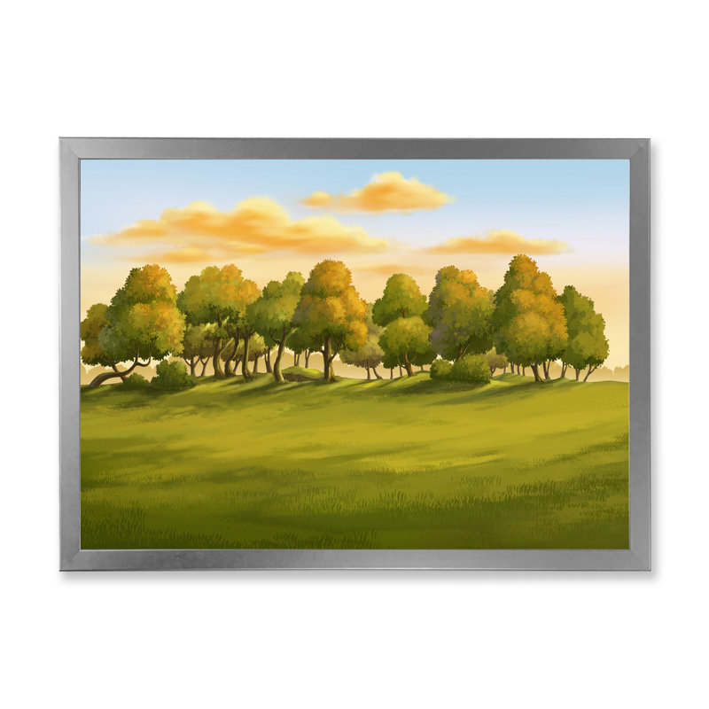 «Morning Light In The Forest VII», reproduction sur toile, H 24 po x l 36 po x P 1 po, Cadre de coin argenté fermé