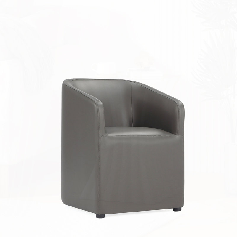 Fauteuil de salle à manger en similicuir, Gris