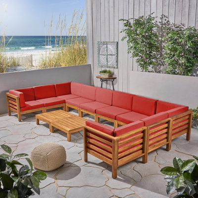 Neil Acacia 10 - Person Patio Conversation Set with Cushions