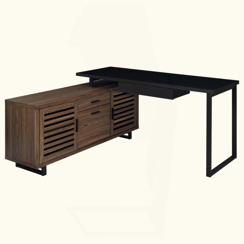 Bureau d'ordinateur en L