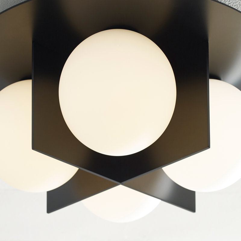 Orbel 4 - Light Flush Mount, Black, Yes