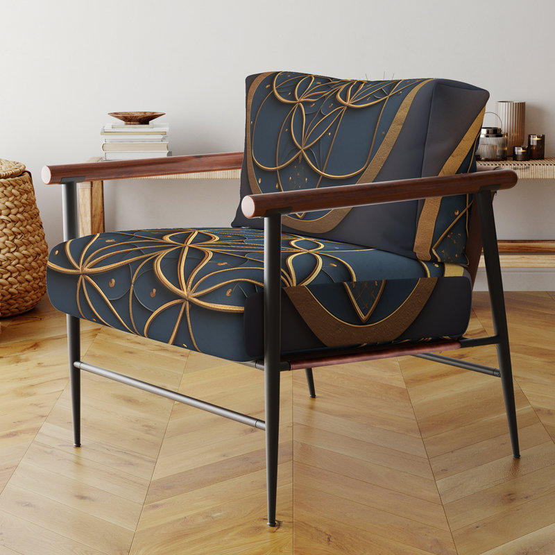 Fauteuil d'appoint rembourré bleu Sacred, Noir
