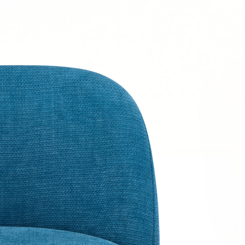 Tabouret de bar rembourré en métal, Bleu