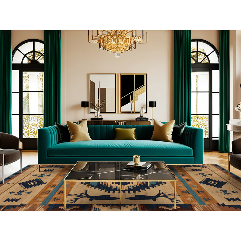  Tapis lavable de style sud-ouest cerf, Rectangle 2 pi x 3 pi