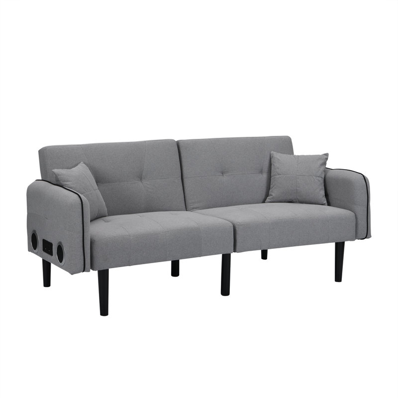 Folding Ottoman Sofa Bed With Stereo (Gray)