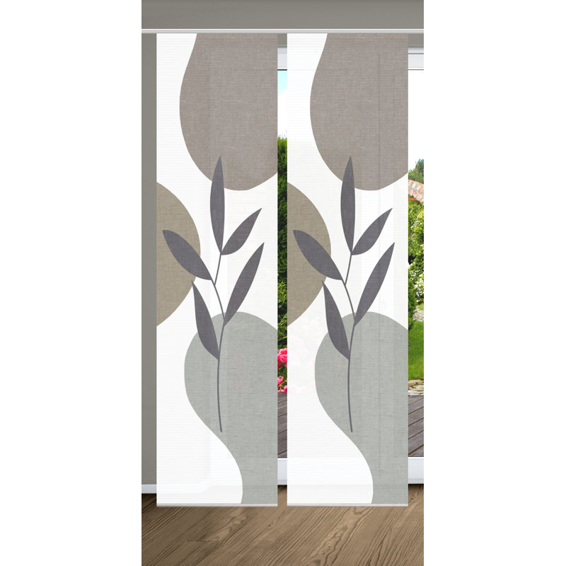 Semi Sheer Sliding Panel Pair, Stone colors