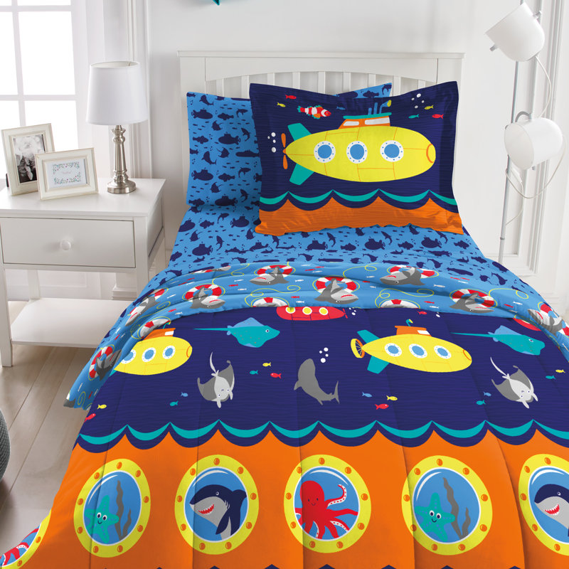 Submarine 4 - Piece Comforter Set, Twin Comforter + 3 Additional Pieces