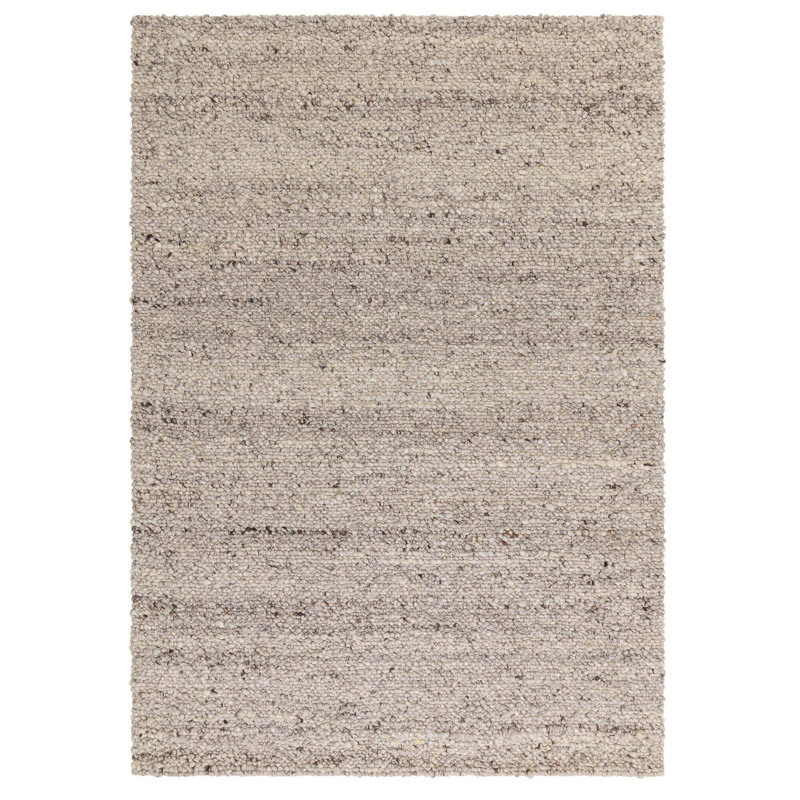 Cera Wool Hand Woven Area Rug, Rectangle 120 x 170 cm, Grey