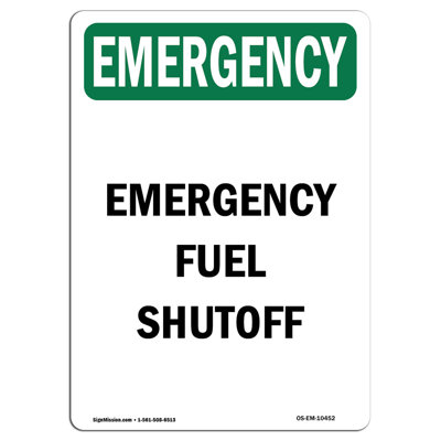 OSHA Emergency Fuel Shutoff Sign