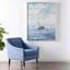 «Blue Sails», art mural sur toile tendue et encadrée peint à la main