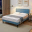 Grand lit tapissier avec 2 tables de chevet - Ensemble de chambre à coucher moderne-1376801654