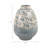 Decorative Round Glazed Earthenware Table Vase for Home Decor - Modern Tall Flower Vase Accent for Living Room or Entryway Display - Gray & Ivory