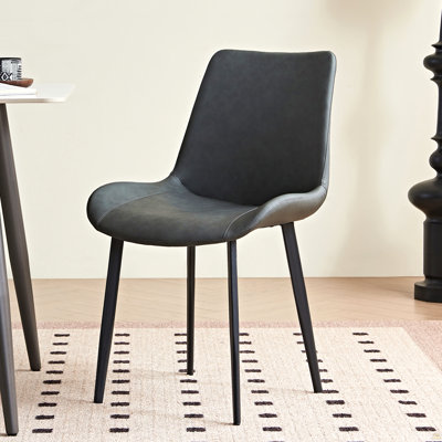 Ensemble de table de salle à manger en cuir PU et pieds en fer (2 pièces)