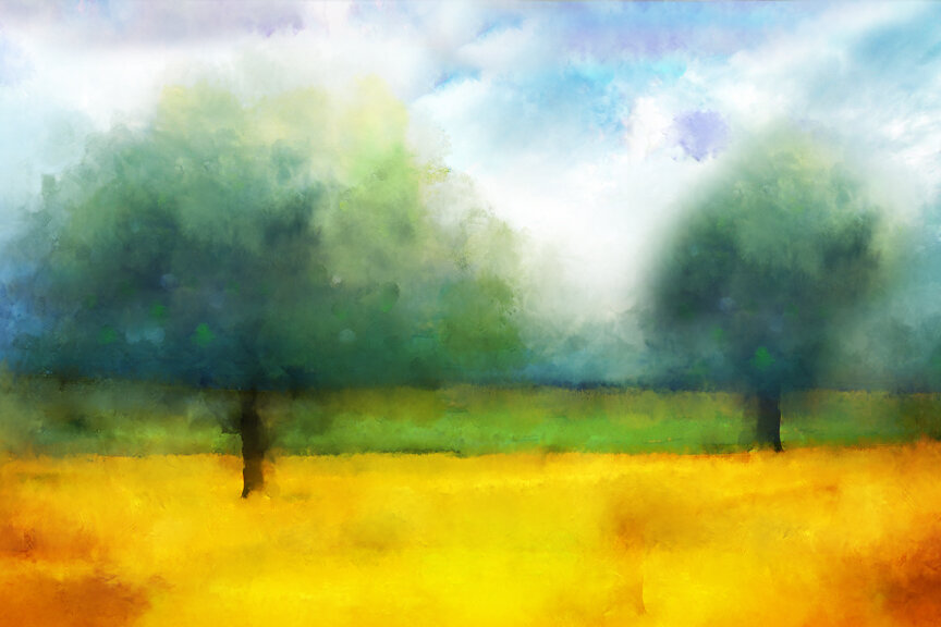 watercolor paintings of simple landscapes