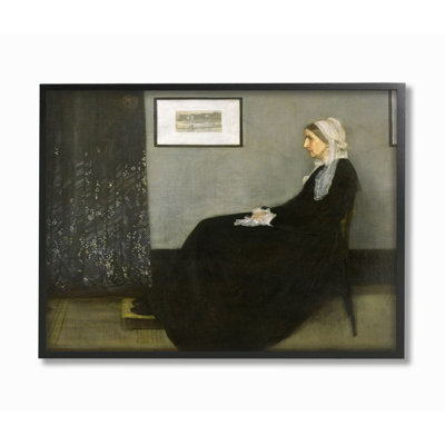 " Whistlers Mother Yellow Black Classical " by James Abbott McNeill Whistler Mixed Media Painting