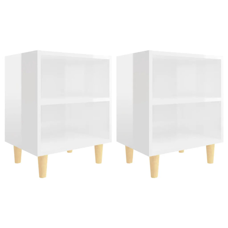 Southwell 40cm W Bedside Table, High Gloss White