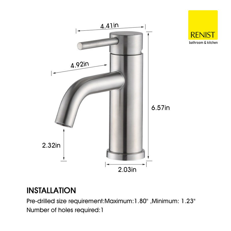 Single-handle Bathroom Faucet, Brushed Nickel