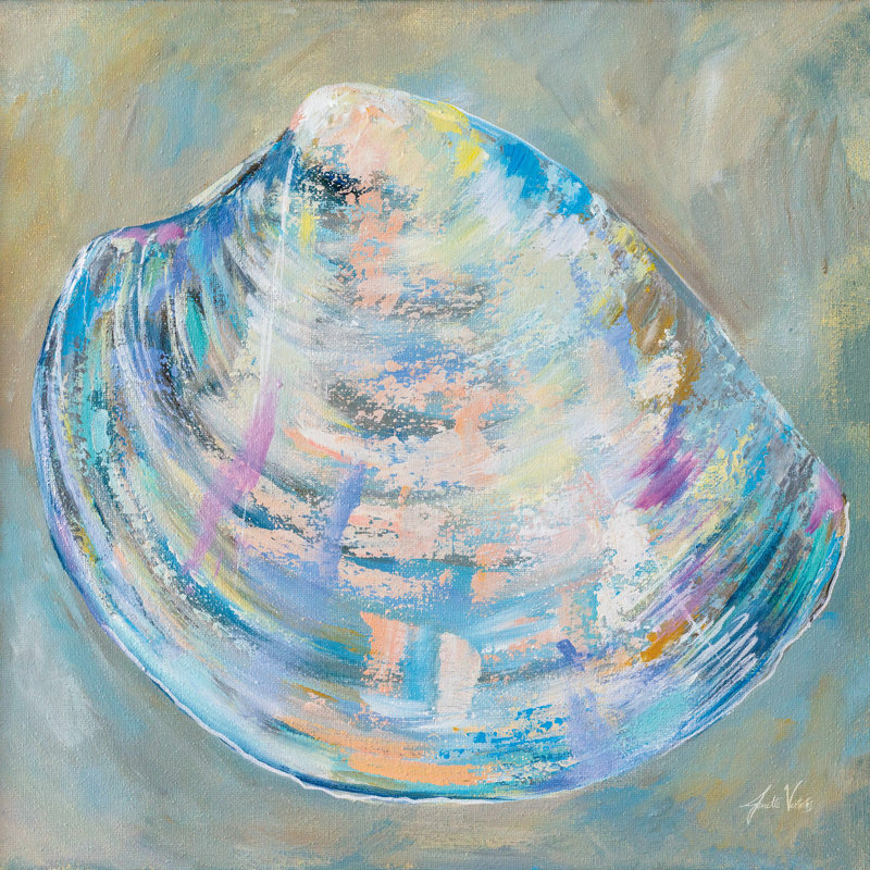 «Baby Shell» par Jeanette Vertentes - peinture sur toile tendue, H 30 po x l 30 po