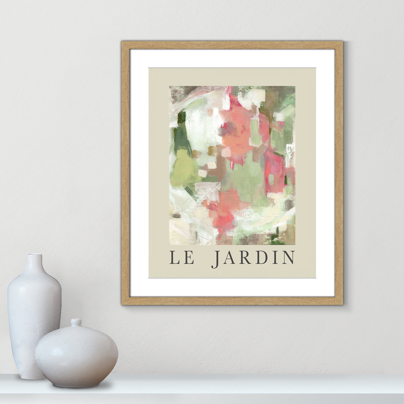 Riya "Le Jardin" Print by Carol Robinson, Natural Single Picture Frame, Yes, 25.5" H x 21.5" W x 1.25" D