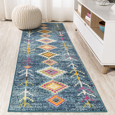 Bethlehem Tribal Love Geometric Dark Blue/Multi Rug