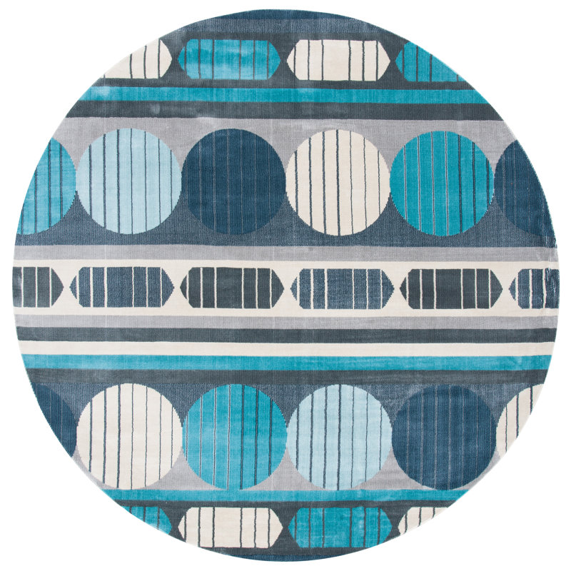 Honea 300 Performance Geometric Rug, Round 6'7"